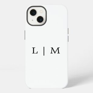 Etui iPhone 13 Monogramme Initiale Simple Noir et Blanc Minimalis