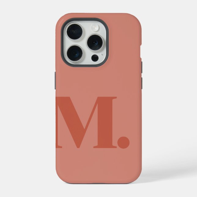 Coque iPhone Monogramme Lettre Rouge Clair Couleur De Base Mini (Verso)