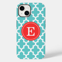 Monogramme marocain Turquoise et rouge moderne