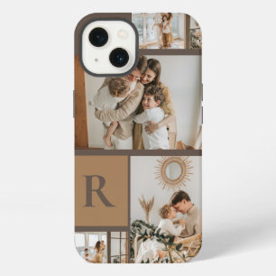 Etui iPhone 13 Monogramme marron 4 photos personnalisées