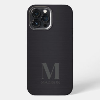 Etui iPhone 13 Pro Max Monogramme métallique noir