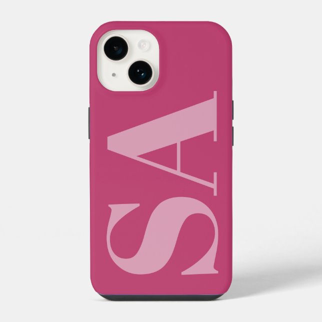 Coque iPhone Monogramme minimal initial de giron rose moderne (Verso)