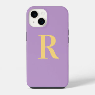Coque Pour iPhone 14 Monogramme minimal Lilac violet moderne