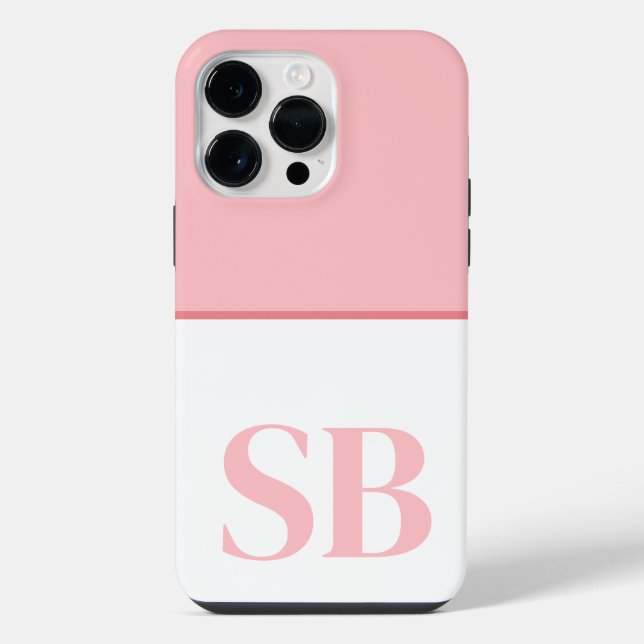 Coque iPhone Monogramme minimaliste initial élégant (Verso)