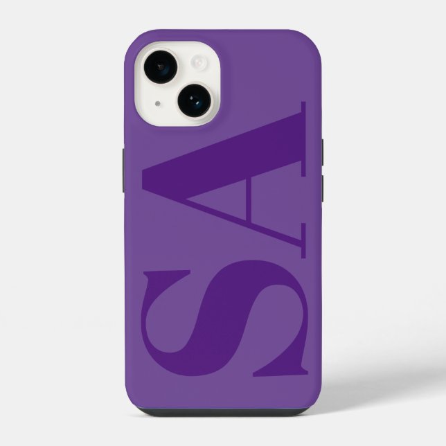 Coque iPhone Monogramme minimaliste violet moderne (Verso)