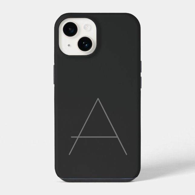 Coque iPhone Monogramme moderne initiale simple (Verso)