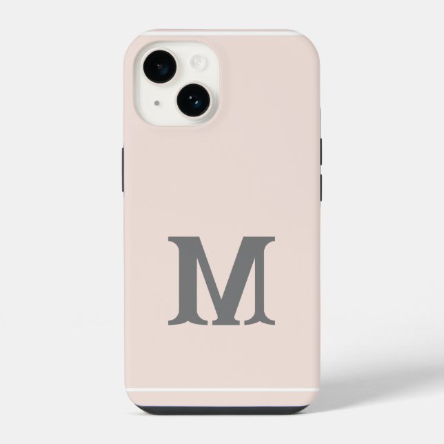 Coque iPhone Monogramme Moderne Initiales Classiques (Verso)
