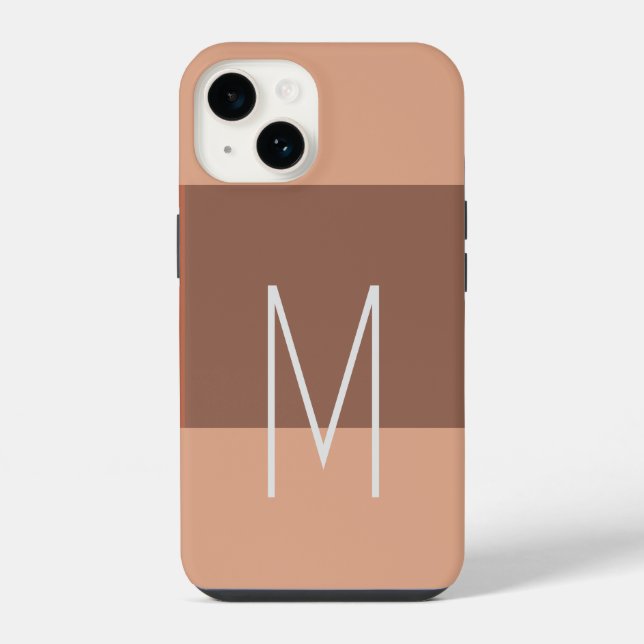 Coque iPhone Monogramme Moderne Initiales Simples (Verso)