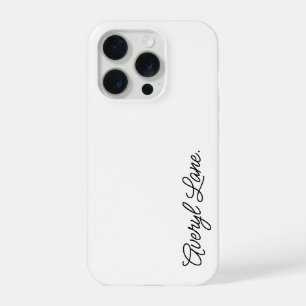 Coque iPhone 15 Pro Monogramme moderne minimaliste blanc Script élégan
