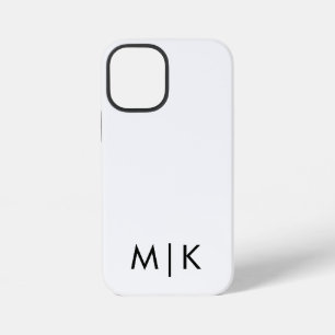 Coque iPhone 12 Mini  Monogramme Moderne Noir et Blanc 