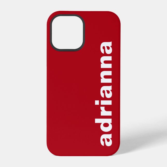 Coque iPhone Monogramme Moderne Rouge (Verso)