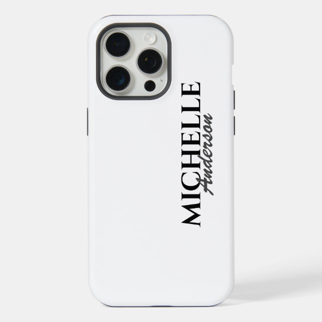 Coque iPhone Monogramme moderne simple (Verso)