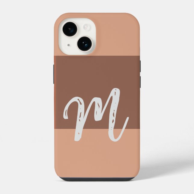 Coque iPhone Monogramme Moderne Simple Initial Pastel (Verso)