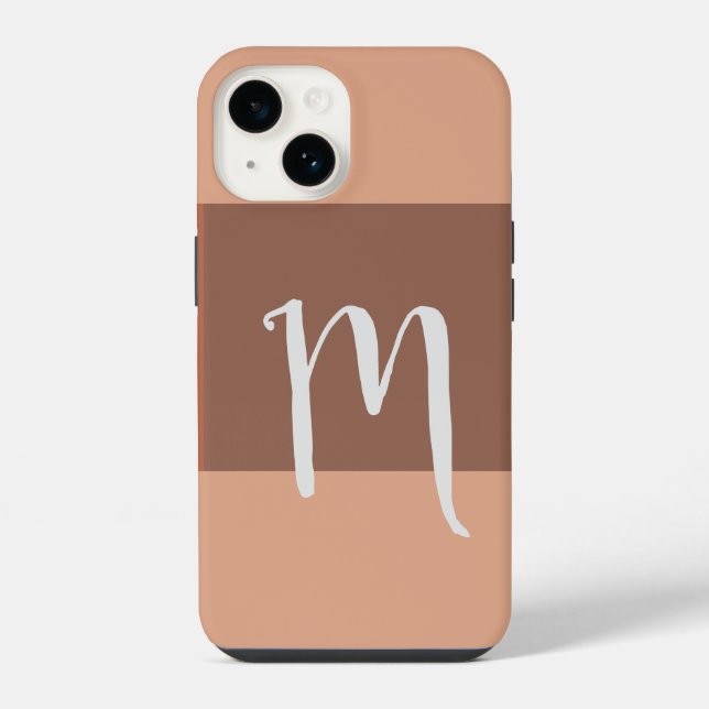 Coque iPhone Monogramme Moderne Simple Initial Pastel (Verso)