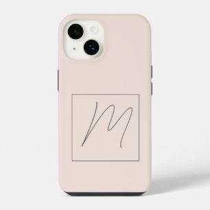Coque Pour iPhone 14 Monogramme Moderne Simple Initiale Script