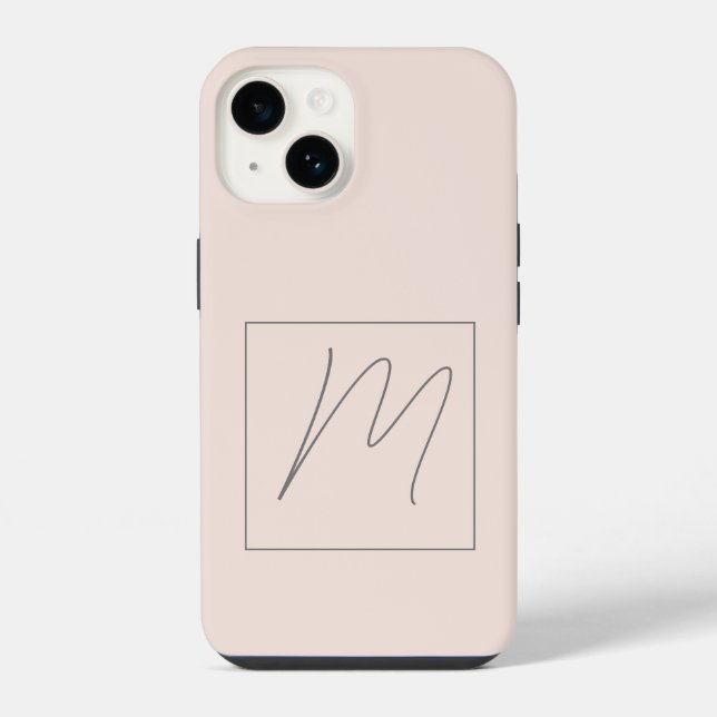 Coque iPhone Monogramme Moderne Simple Initiale Script (Verso)