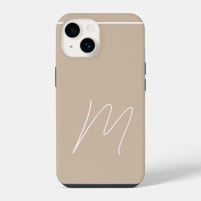 Coque iPhone Monogramme Moderne Simple Initiale Script (Verso)