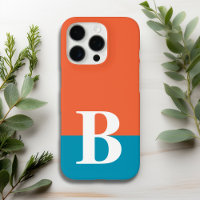 Monogramme Monogrammé Simple Moderne Orange Bleu