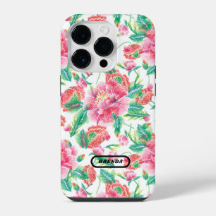 Coque Pour iPhone 14 Plus Monogramme Motif Fille Rose