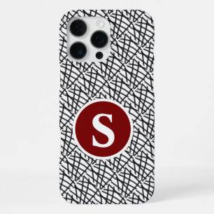 Coque iPhone 16 Pro Max Monogramme noir et blanc