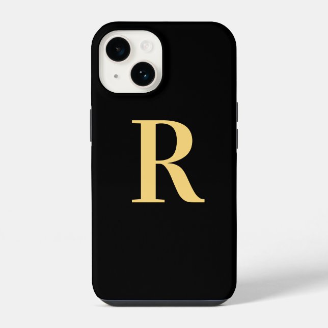 Coque iPhone Monogramme Noir Or (Verso)