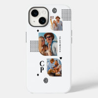 Monogramme Nom 3 Photo Collage tendance moderne