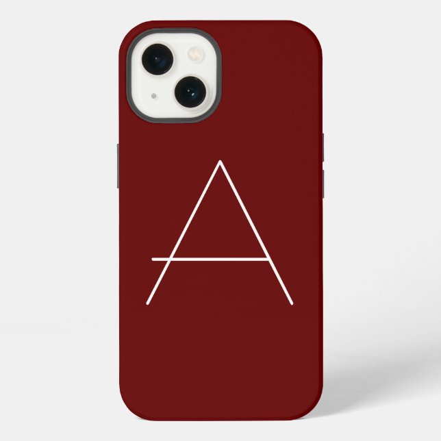 Coque iPhone Monogramme Nom Initiale Moderne Simple Minimaliste (Verso)