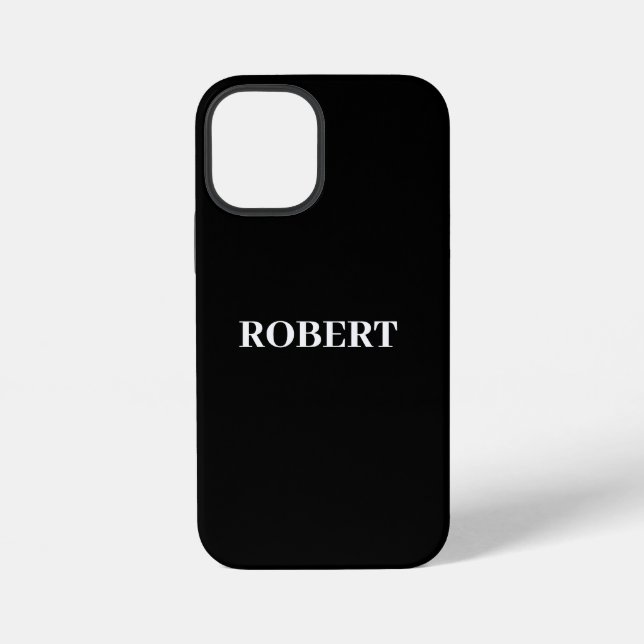 Coque iPhone Monogramme Nom personnalisable (Verso)