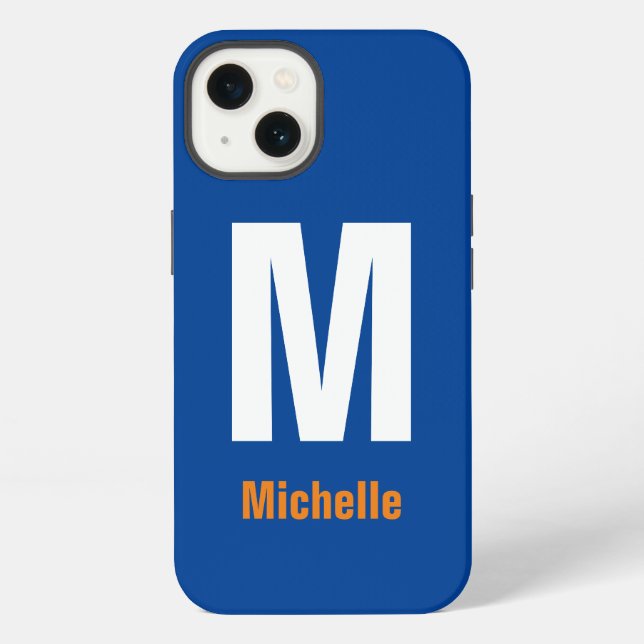Coque iPhone Monogramme Nom Propre Initial Moderne Simple Minim (Verso)