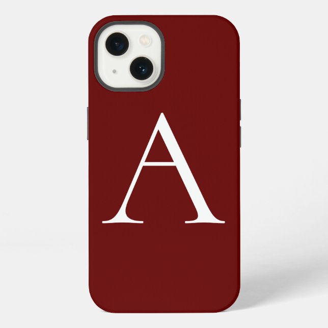 Coque iPhone Monogramme Nom Propre Initial Moderne Simple Minim (Verso)