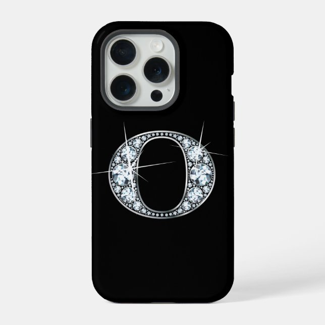 Coque iPhone Monogramme O Faux Diamant (Verso)