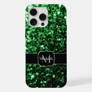 Coque iPhone 15 Pro Max Monogramme paillettes scintillantes de fausse coul