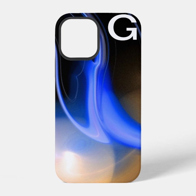 Coque iPhone monogramme perle extraterrestre violet (Verso)