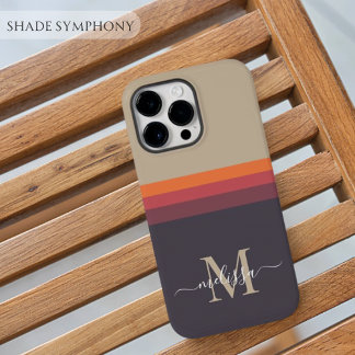 Coque Pour Pour iPhone 14 Pro Max Monogramme personnalisable avec bloc de couleur Ba