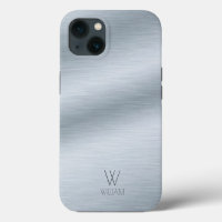 Monogramme Personnalisé Aspect Argent Brossé