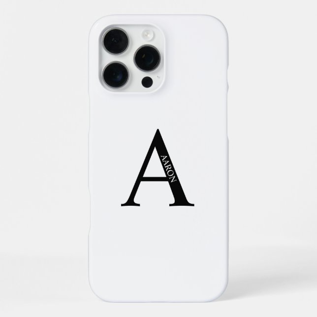 Coque iPhone Monogramme personnalisé et nom (Verso)