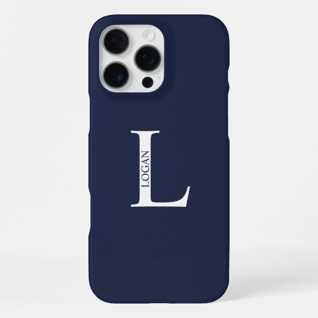 Coque iPhone Monogramme personnalisé et nom (Verso)
