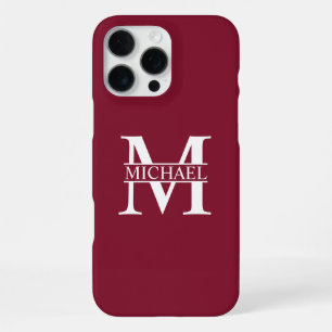 Coque iPhone 16 Pro Max Monogramme personnalisé et nom
