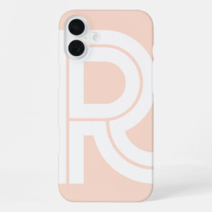 Coque iPhone 16 Plus Monogramme Rétro Moderne Initial Contemporain Mign
