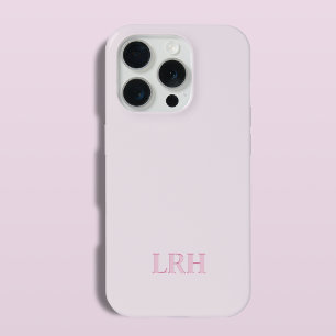 Coque iPhone 15 Pro Monogramme Rose Initial Minimaliste Moderne