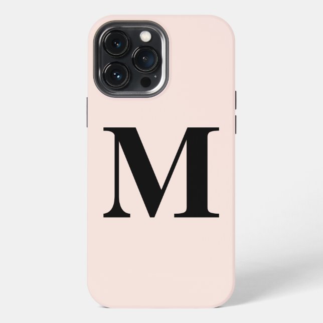 Coque iPhone Monogramme rose pâle Nom personnalisé initial Clas (Verso)