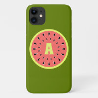 Coque iphone "Monogramme" rose pastèque
