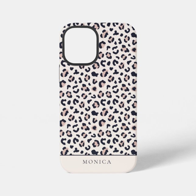 Coque iPhone monogramme rose poster de animal (Verso)