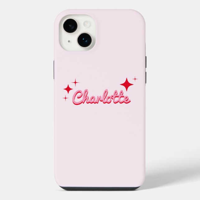 Coque iPhone Monogramme Rose Script Rétro Élégant (Verso)