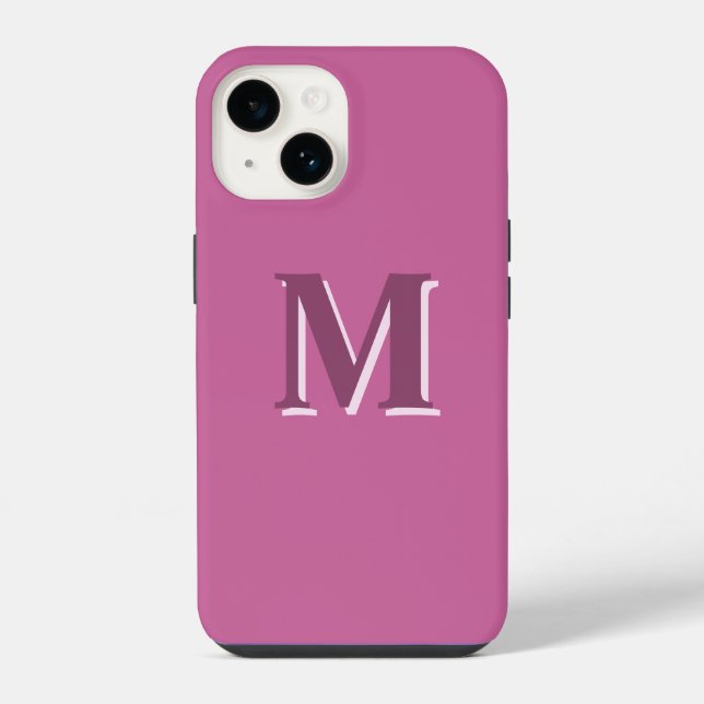 Coque iPhone monogramme rose vif (Verso)