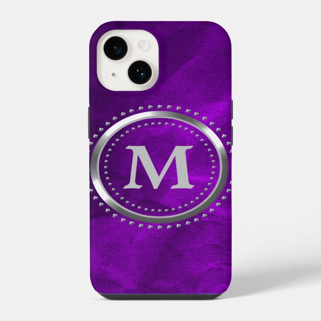 Coque iPhone Monogramme Royal Purple Chrome (Verso)