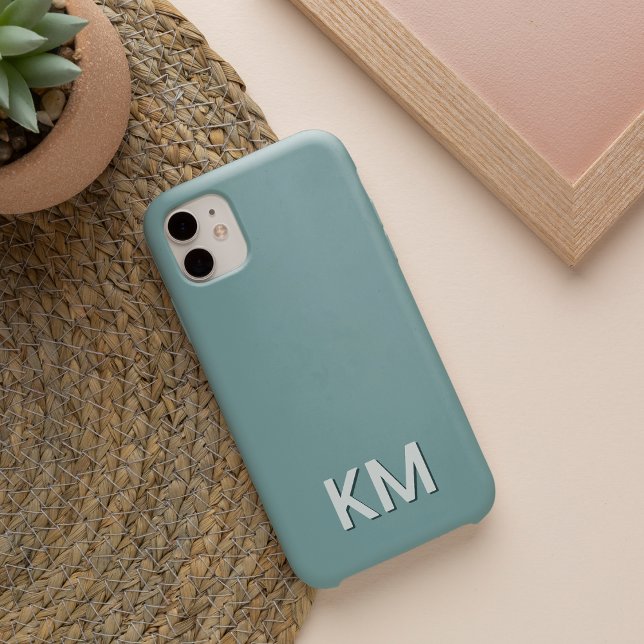 Coque iPhone Monogramme tonique minimaliste moderne (Créateur téléchargé)