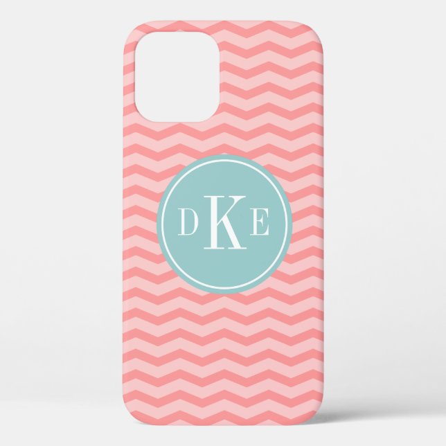 Coque iphone monogramme turquoise 3 lettres (Verso)