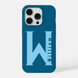 Coque iPhone 15 Pro Monogramme typographie minimale moderne Étui sage 