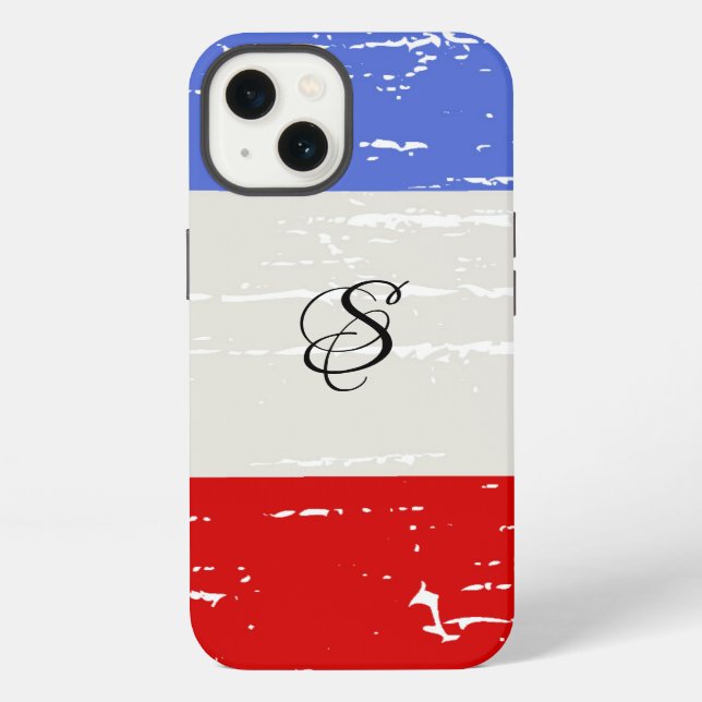Coque iPhone Monogramme Uni Blocs Américains (Verso)
